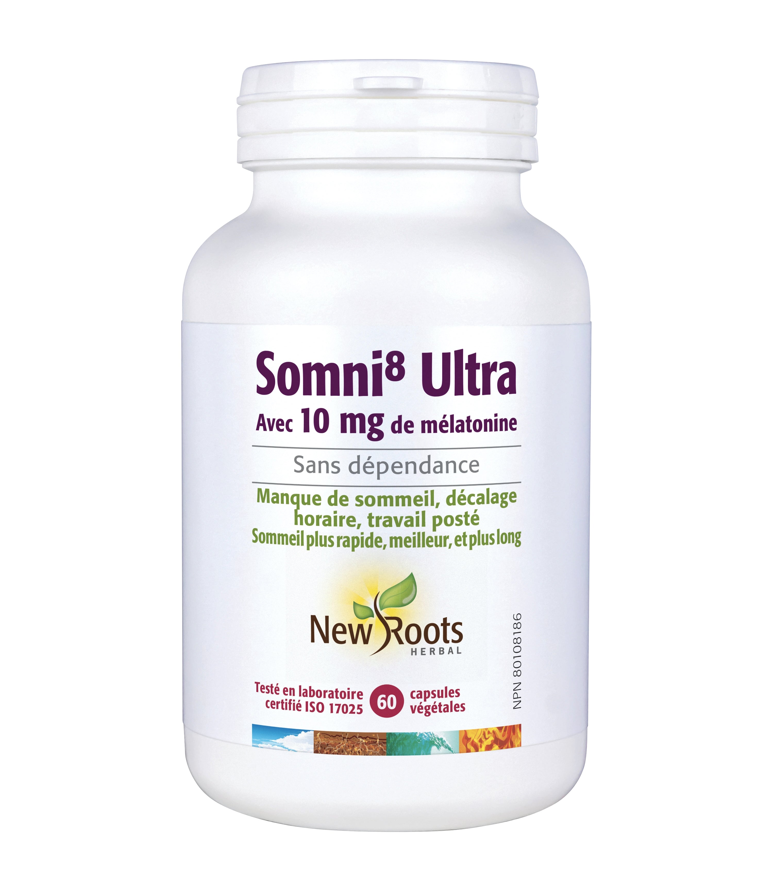 Somni 8 Ultra - avec 10mg de mélatonine - New Roots - 60 capsules